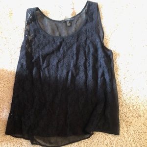 Forever 21- Lace Sheer Black Tank Top- Tags on